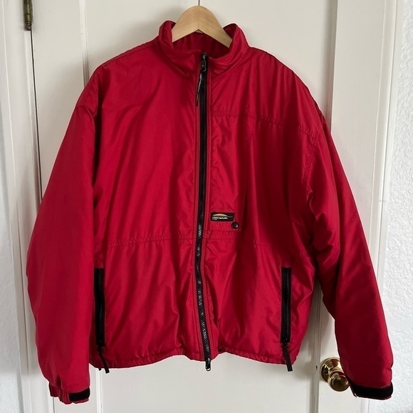 VINTAGE Synthetic Down Red Zip Coat Made in Canada Men’s Large Primaloft Jacket - Picture 2 of 7